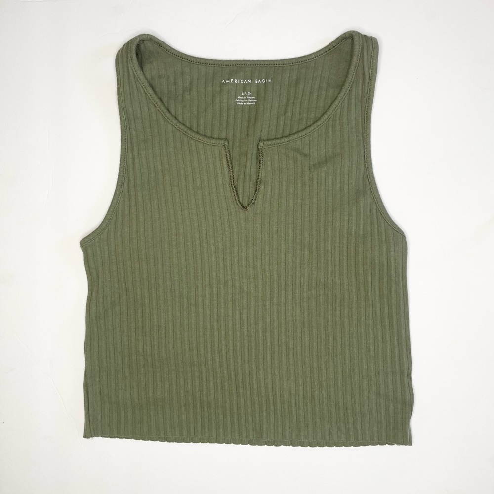 3 for 20 American Eagle Tank Olive Green V Neck Cropped Tank |‎ Small | AE